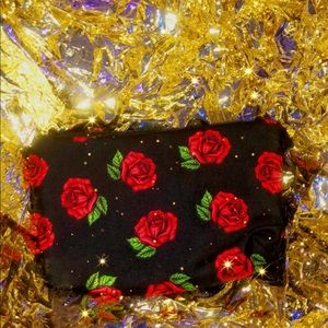 Rose Black Makeup Bag